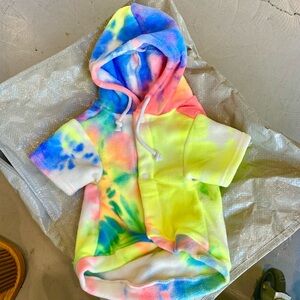 SMALL dog Tie-Dye Fleece Hooded Jacket